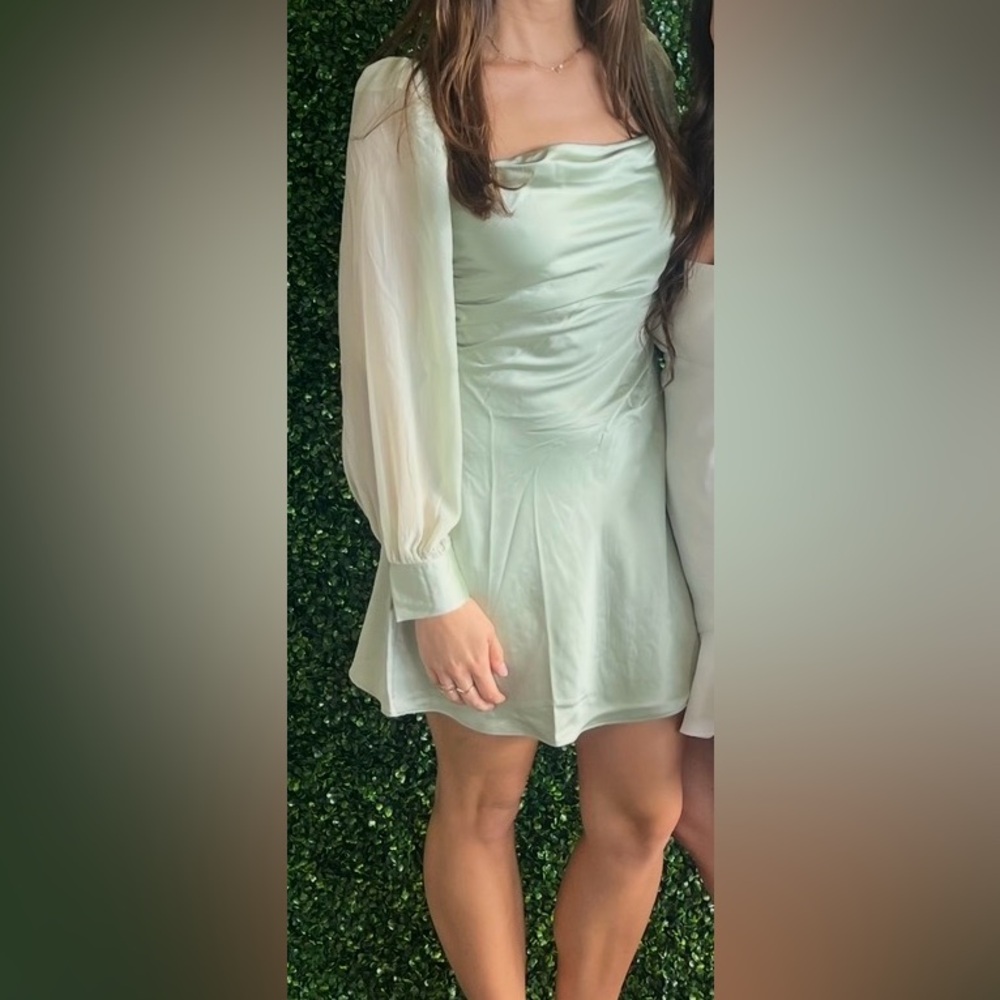 WeWoreWhat Sage Green Mini Dress